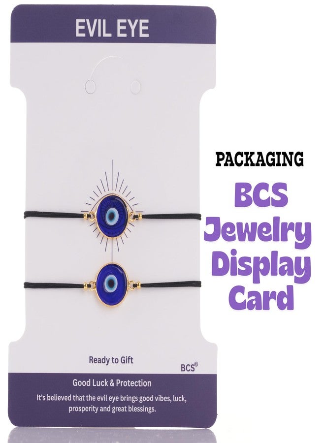 BCS Evil Eye Bracelets Adjustable Black String Amulet for Women Men Authentic Turkish Handmade Glass Bead Good Luck Protection Charm One Size Fits All - Navy Blue (2 Pieces) - Image 5